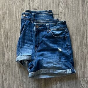 2 Blue Denim Jean Shorts